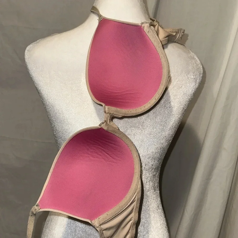 beige Victoria's Secret PINK wear everywhere push up bra size 34C